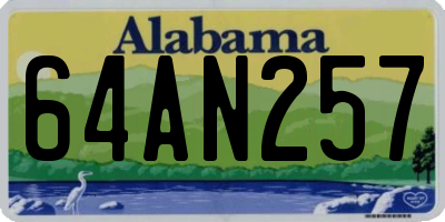 AL license plate 64AN257