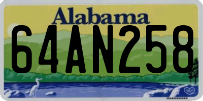 AL license plate 64AN258