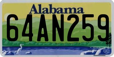 AL license plate 64AN259