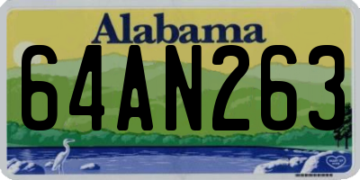 AL license plate 64AN263