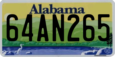 AL license plate 64AN265