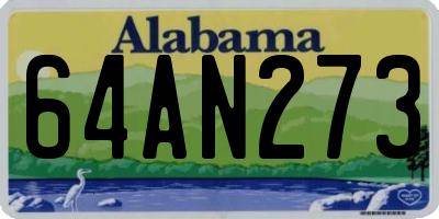 AL license plate 64AN273