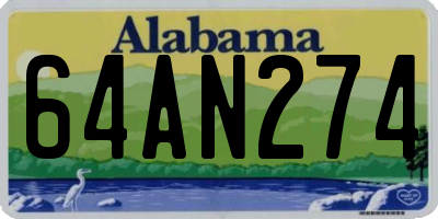 AL license plate 64AN274