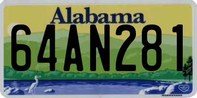 AL license plate 64AN281