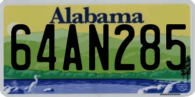 AL license plate 64AN285