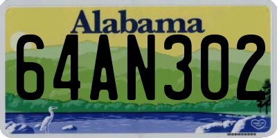 AL license plate 64AN302