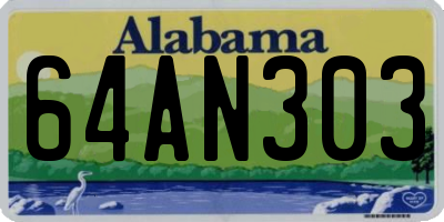 AL license plate 64AN303