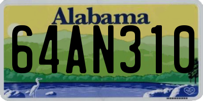 AL license plate 64AN310
