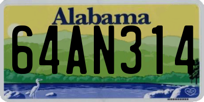 AL license plate 64AN314