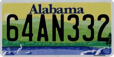 AL license plate 64AN332