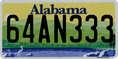 AL license plate 64AN333