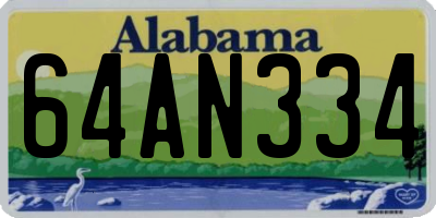 AL license plate 64AN334