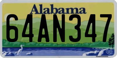 AL license plate 64AN347