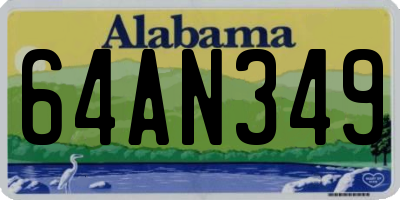 AL license plate 64AN349
