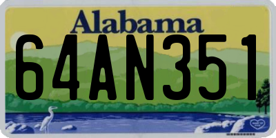 AL license plate 64AN351