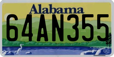 AL license plate 64AN355