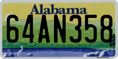 AL license plate 64AN358