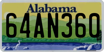 AL license plate 64AN360