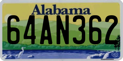 AL license plate 64AN362