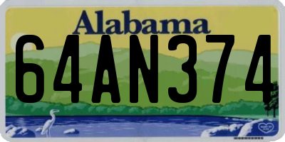 AL license plate 64AN374