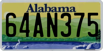 AL license plate 64AN375