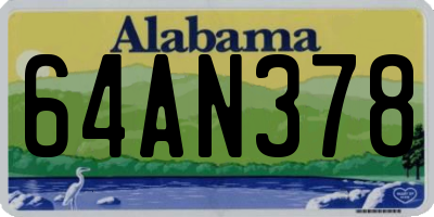 AL license plate 64AN378