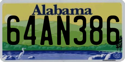 AL license plate 64AN386
