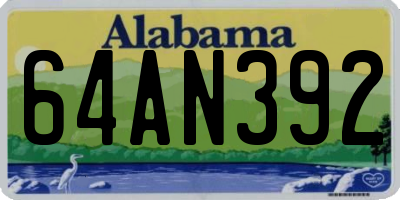 AL license plate 64AN392