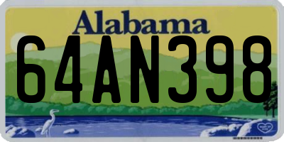 AL license plate 64AN398
