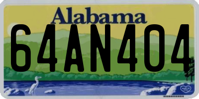 AL license plate 64AN404