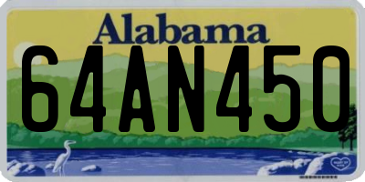 AL license plate 64AN450
