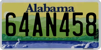 AL license plate 64AN458