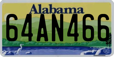 AL license plate 64AN466