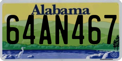 AL license plate 64AN467