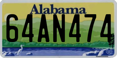 AL license plate 64AN474