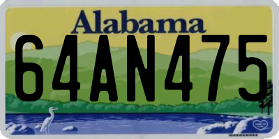 AL license plate 64AN475