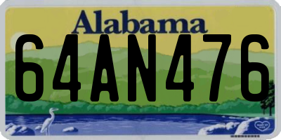 AL license plate 64AN476