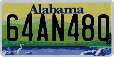 AL license plate 64AN480