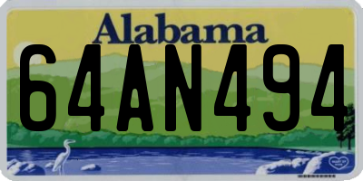 AL license plate 64AN494