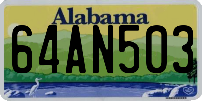 AL license plate 64AN503