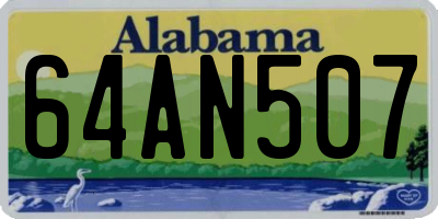 AL license plate 64AN507