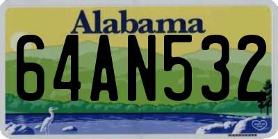 AL license plate 64AN532