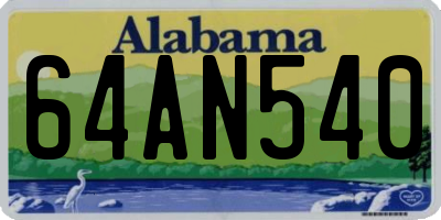 AL license plate 64AN540