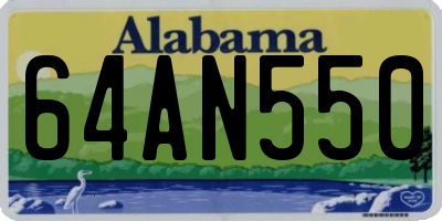 AL license plate 64AN550