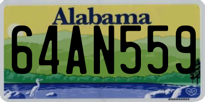 AL license plate 64AN559