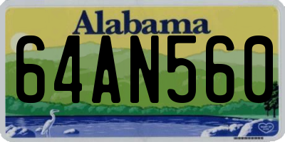 AL license plate 64AN560