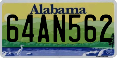 AL license plate 64AN562
