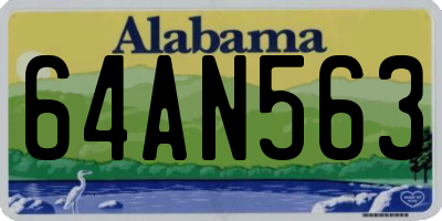 AL license plate 64AN563