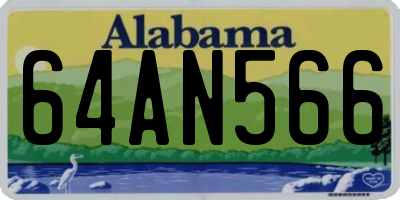 AL license plate 64AN566
