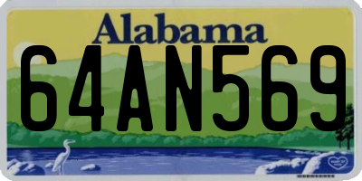 AL license plate 64AN569